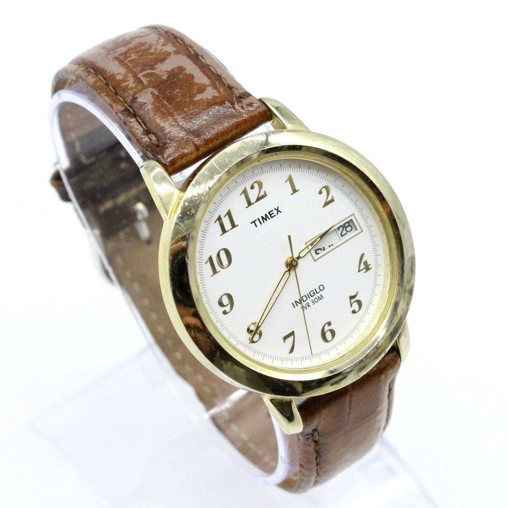 Vintage Timex Watch Indiglo Men's Classic Gold Tone S… Gem